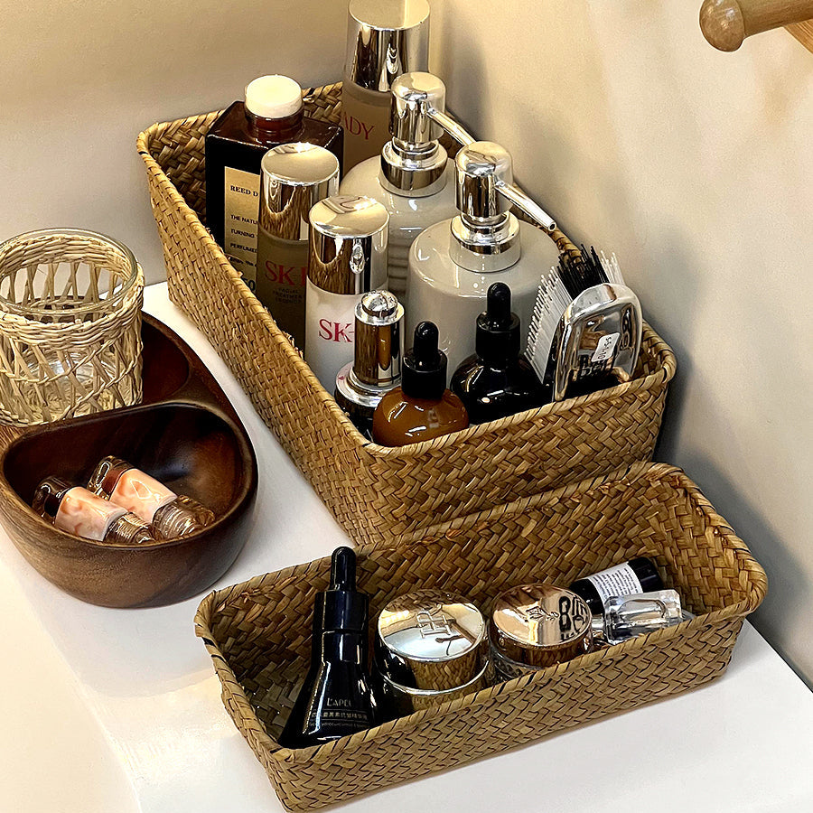 Handwoven Rectangular Storage Basket