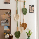 Nordic leaves, hand-woven tapestries, small fresh room, renovation wall decoration pendant, B&B background wall hanging