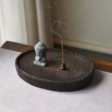 Camphor wood carbonized solid wood pot bearing flower pot, incense burner base, with the shape of the plug-in, air-dried tea ceremony, with the edge, tea tray, tea slipper