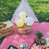 Picnic basket ins props net red supplies full set of outdoor willow rattan pastoral style bamboo basket with cover hand basket