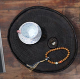 Carbonized camphor wooden pot dry brewing solid wood tea tray tray base mat shooting props vintage Japanese wabi-sabi style