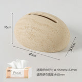 Tissue box, high-end creative desktop, travertine, paper drawer box, storage box, artistic living room, wabi-sabi style drawer box