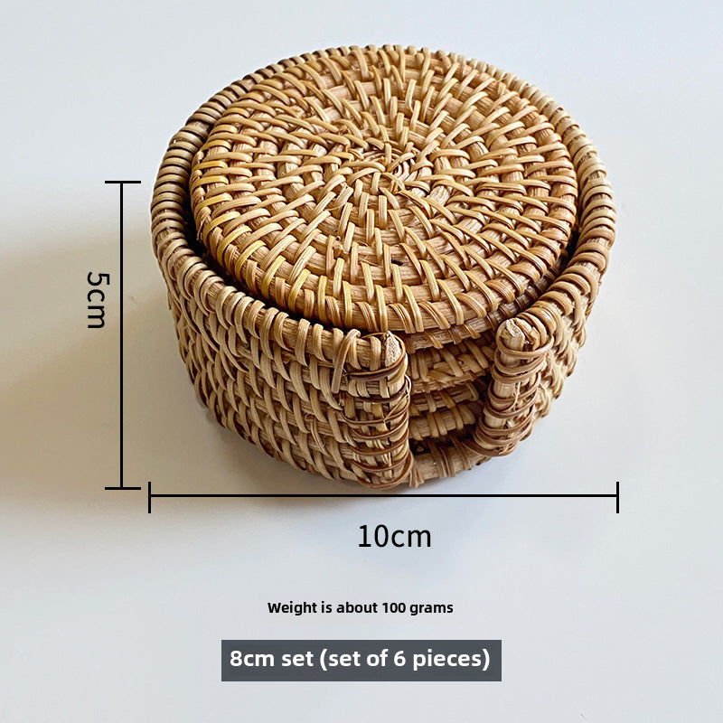 Handmade Rattan Coasters (Set of 6)