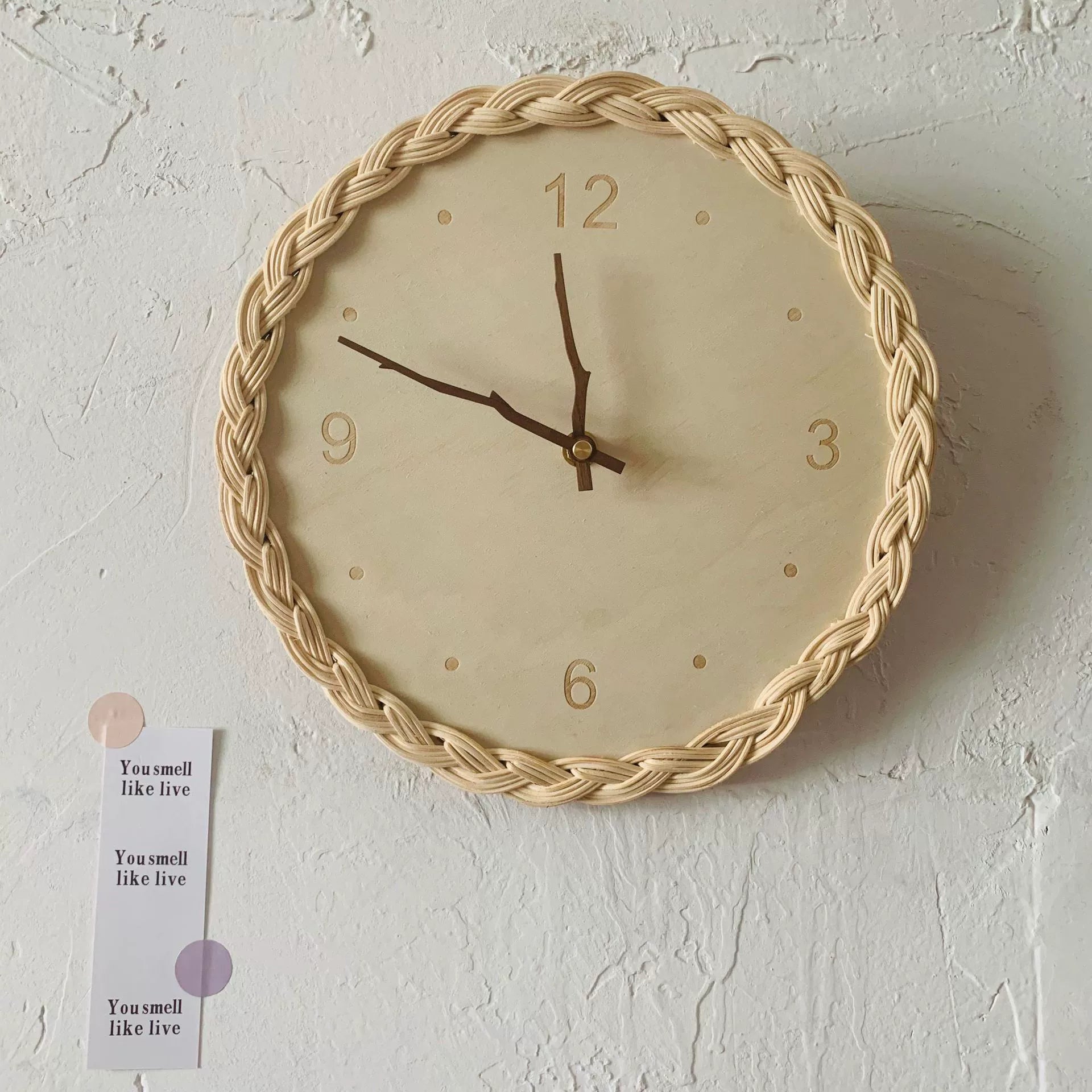 Boho Wicker Wall Clock