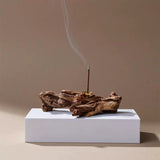 Natural weathered wood incense insert base incense holder solid wood log incense creative Zen incense insert office home decoration