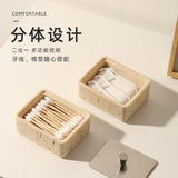 Travertine dental floss box, light luxury cotton swab, toothpick storage box, double-layer household high-grade toothpick box, personalized creative cotton swab box
