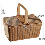 Lidded Rattan Picnic Basket