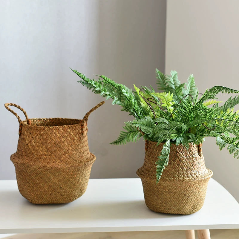 Nordic flowerpot ins large light luxury flower basket woven bird of paradise monstera special flowerpot extra large rattan flowerpot