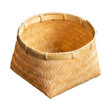 Natural handmade bamboo woven small basket, square bottom round mouth bamboo basket, snack storage basket, household retro small basket