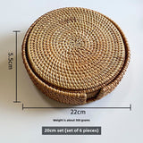 Handmade Rattan Coasters (Set of 6)