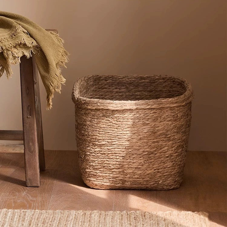 Japanese style rattan straw dirty clothes storage basket household dirty clothes basket dirty clothes basket weaving laundry basket storage basket