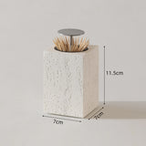 Travertine toothpick holder press toothpick box automatically pops up household high-end personality creative exquisite light luxury toothpick jar