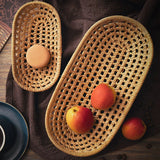 Snack Storage Basket Household Dried Fruit Fruit Basket Rattan Sundries Desktop Storage Box Bamboo Breakfast Steamed Bread Basket