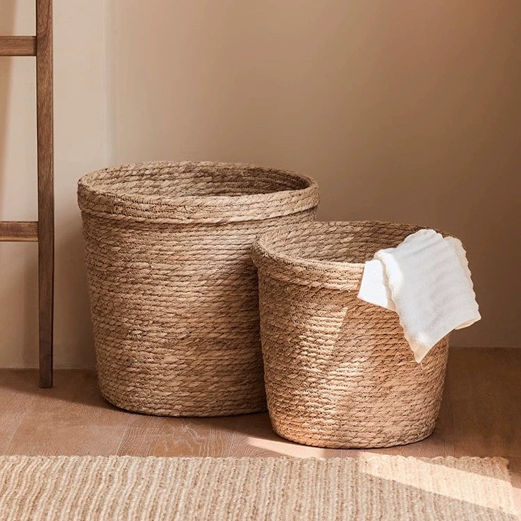 Japanese style rattan straw dirty clothes storage basket household dirty clothes basket dirty clothes basket weaving laundry basket storage basket