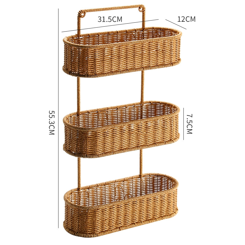 Rattan Organizer Counter Shelf