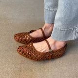 Woven Rattan Flat Sandals