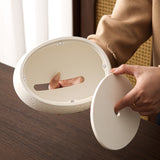 Tissue box, high-end creative desktop, travertine, paper drawer box, storage box, artistic living room, wabi-sabi style drawer box