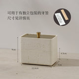 Travertine dental floss box, light luxury cotton swab, toothpick storage box, double-layer household high-grade toothpick box, personalized creative cotton swab box