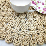 Cross-border hand-woven corn bark straw placemat creative ins home western placemat desktop anti-scald heat-insulating coaster