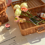 Retro ins picnic basket storage box with the same style, photo props, souvenirs, rattan suitcase