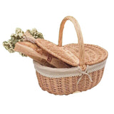 Picnic basket ins props net red supplies full set of outdoor willow rattan pastoral style bamboo basket with cover hand basket