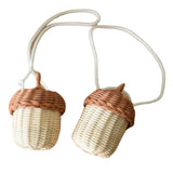 Mini handbag shooting children's props rattan basket diagonally across woven bag bamboo weaving cute hanging basket pinecone backpack