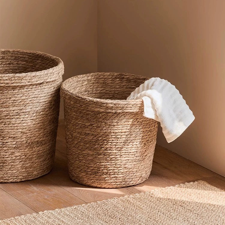 Japanese style rattan straw dirty clothes storage basket household dirty clothes basket dirty clothes basket weaving laundry basket storage basket