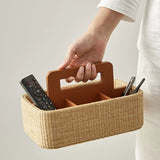 Rattan handheld, remote control, storage box, living room, coffee table, tabletop organizer, leather storage basket, entryway, bedside table