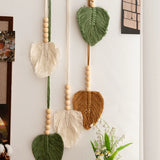 Nordic leaves, hand-woven tapestries, small fresh room, renovation wall decoration pendant, B&B background wall hanging