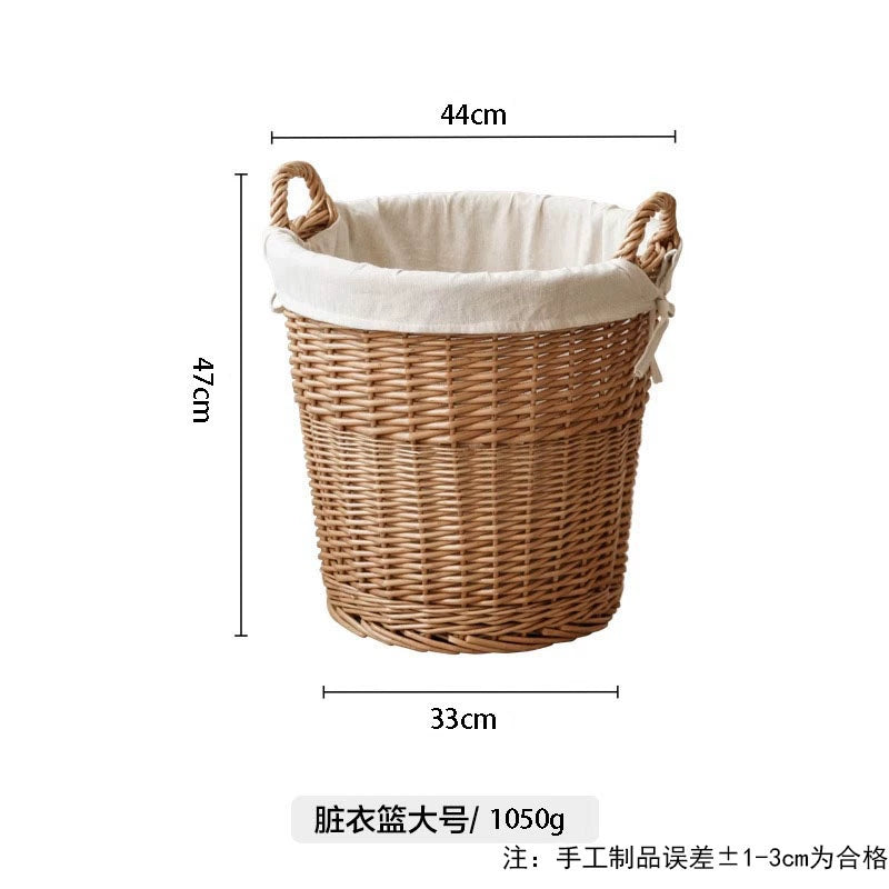 Willow dirty clothes basket laundry basket dirty clothes storage basket household clothes basket put clothes box basket dirty clothes basket artifact