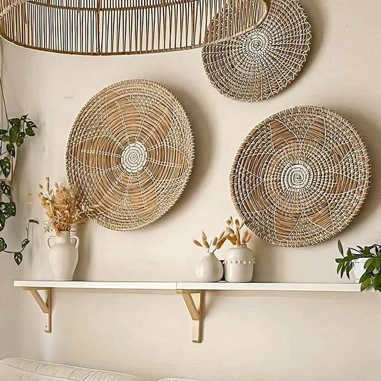 Package: Bohemian B&B, hand-woven straw, rattan wall decorations, living room, dining room wall decorations, background walls