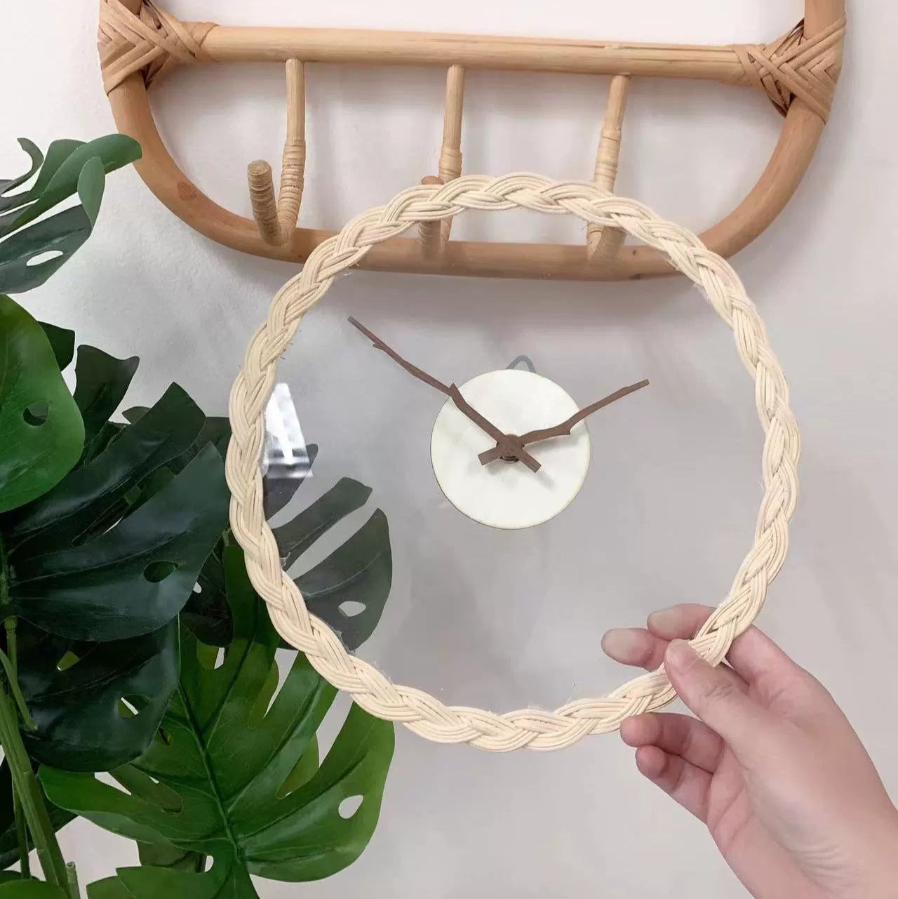 Boho Wicker Wall Clock