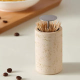 Travertine toothpick holder press toothpick box automatically pops up household high-end personality creative exquisite light luxury toothpick jar