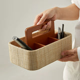 Rattan handheld, remote control, storage box, living room, coffee table, tabletop organizer, leather storage basket, entryway, bedside table