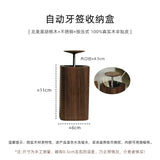 New solid wood toothpick tube automatic pressing toothpick box empty box for home high-end atmosphere Chinese style hotel use