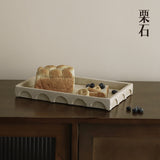 Chestnut stone wabi-sabi style imitation travertine washbasin rectangular tray light luxury bathroom bathroom table storage tray