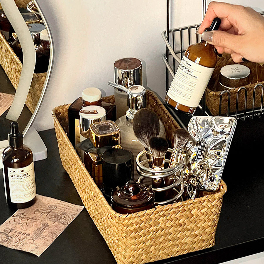 Handwoven Rectangular Storage Basket