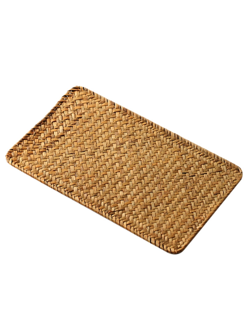 Seaweed hand-woven anti-scald placemat, vintage coffee table mat, Chinese minimalist straw bowls, plates, tea coasters, heat-insulating mats