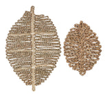 Woven Leaf Shape Table Mats Set