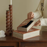 Chestnut stone [Su Yue Yuying] vintage linen imitation book storage box ornament study bookcase desktop storage box