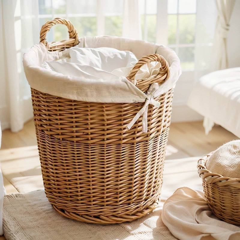 Willow dirty clothes basket laundry basket dirty clothes storage basket household clothes basket put clothes box basket dirty clothes basket artifact