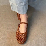 Woven Rattan Flat Sandals