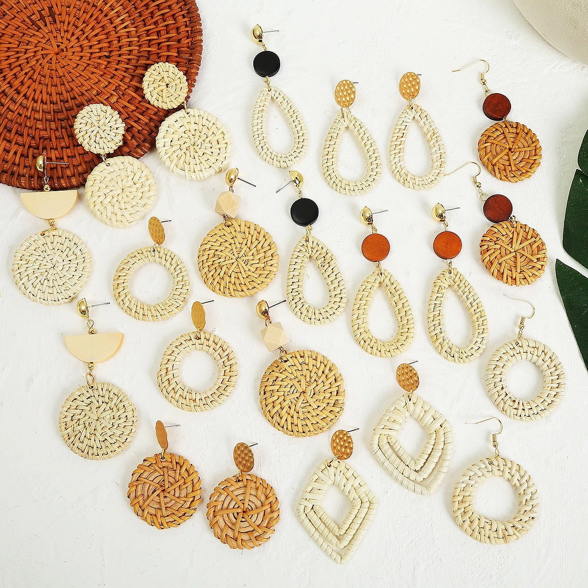 Handcrafted Rattan Boho Earrings