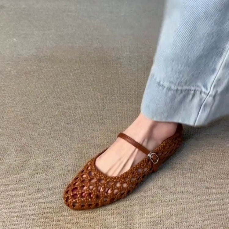 Woven Rattan Flat Sandals