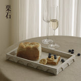 Chestnut stone wabi-sabi style imitation travertine washbasin rectangular tray light luxury bathroom bathroom table storage tray