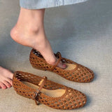 Woven Rattan Flat Sandals