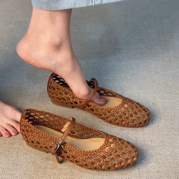 Woven Rattan Flat Sandals