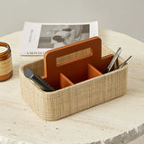 Rattan handheld, remote control, storage box, living room, coffee table, tabletop organizer, leather storage basket, entryway, bedside table