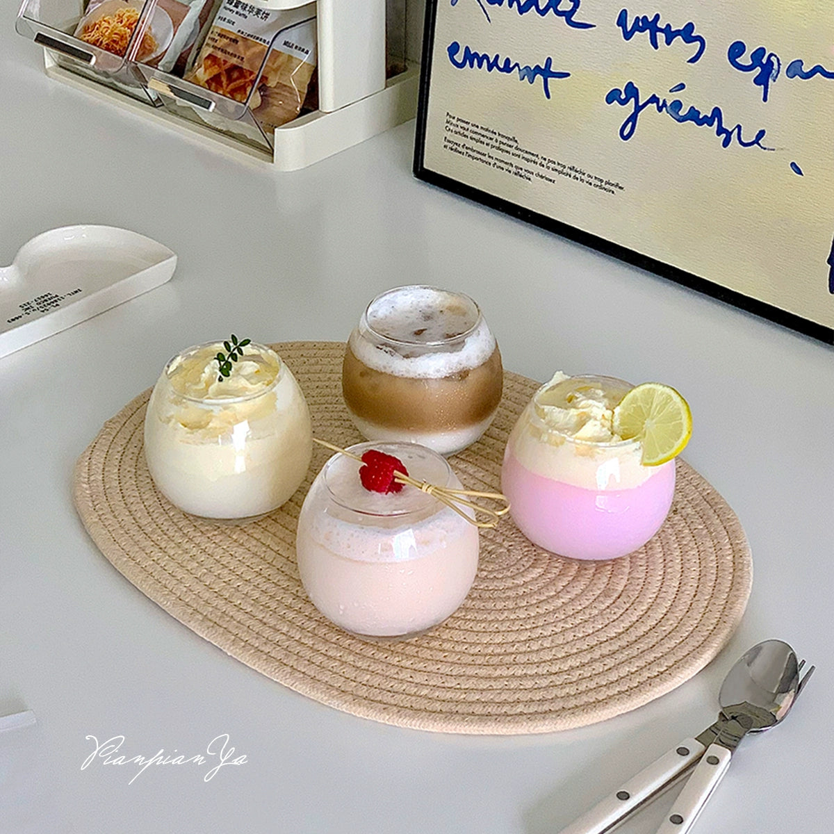 Simple Round Home Kitchen Insulated Mat Cotton Rope Woven Placemat Coffee Mat Vintage Dining Room Anti-Scald Table Mat