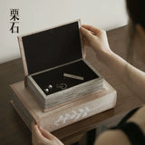 Chestnut stone [Su Yue Yuying] vintage linen imitation book storage box ornament study bookcase desktop storage box